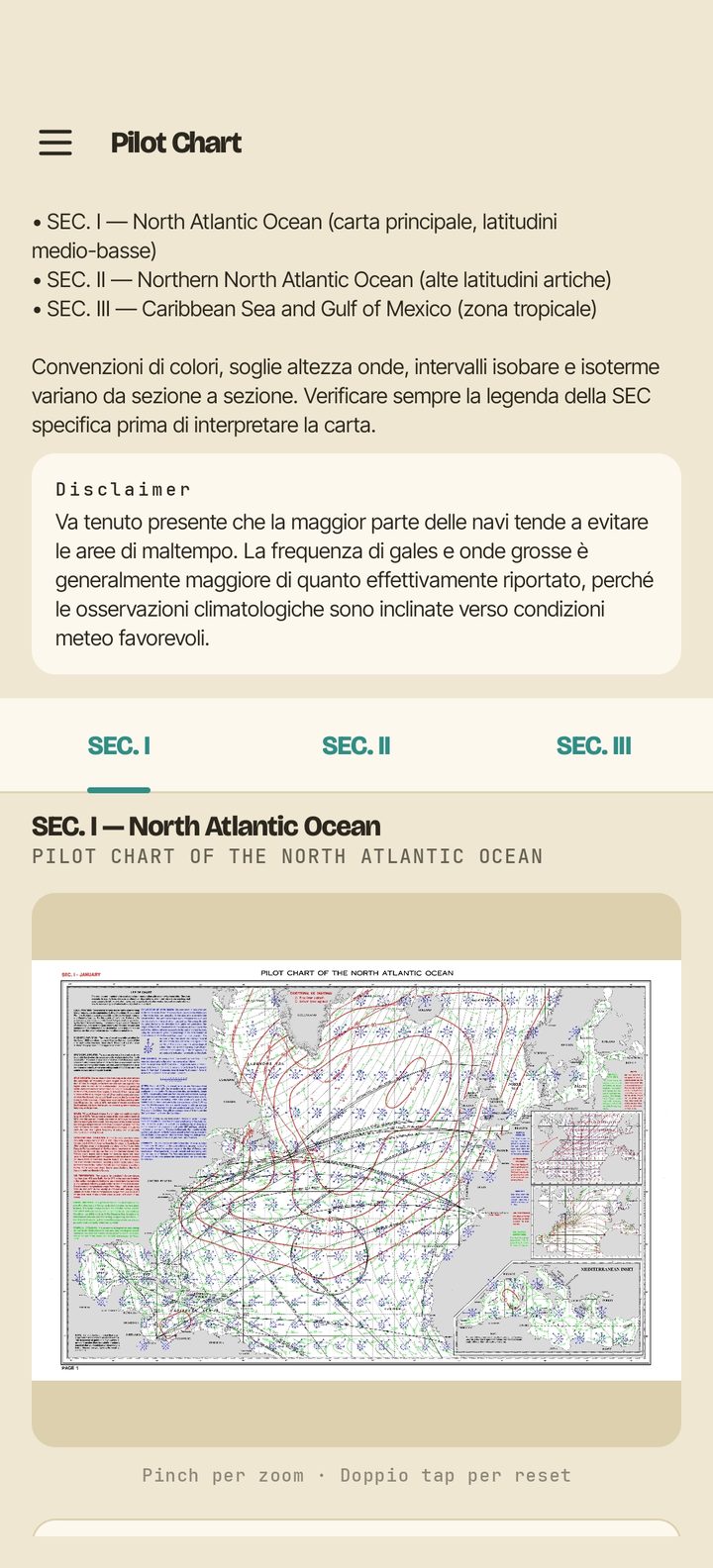 Pilot Chart del Nord Atlantico