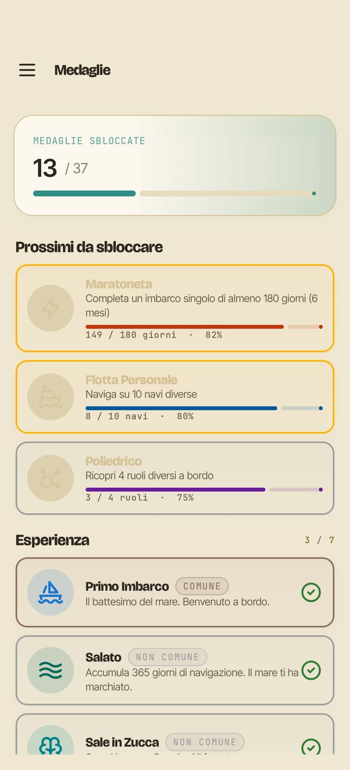 Achievements e progressi
